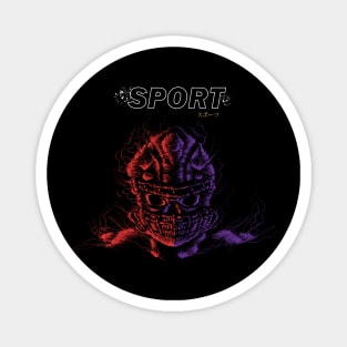 Scribble Sport Skull Magnet